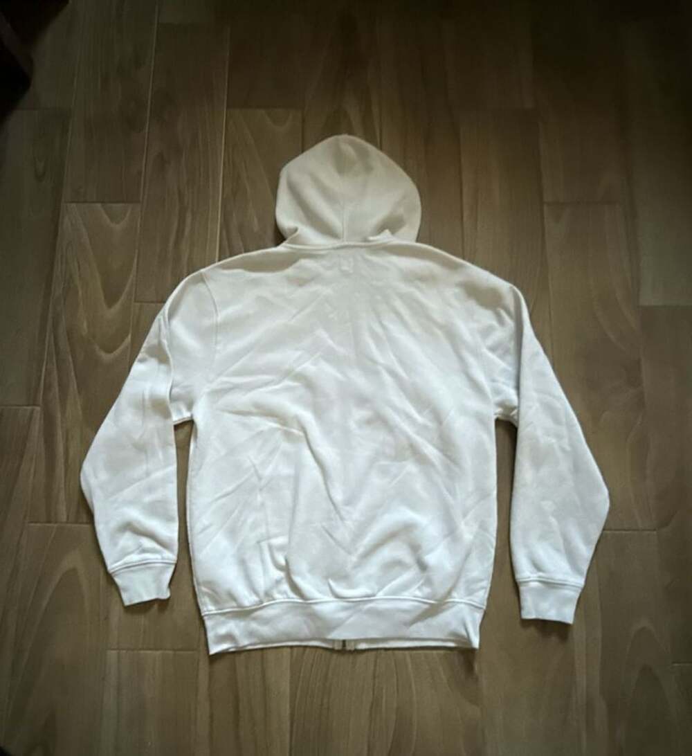 Gap White Full Zip Hoodie Sweatshirt with Big Logo Men's Medium